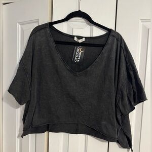 Acid Wash Crop T-shirt - (Hunt & Orchard)